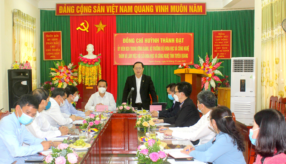 Bộ trưởng Bộ Khoa học và Công nghệ thăm và làm việc tại Sở Khoa học và Công nghệ
